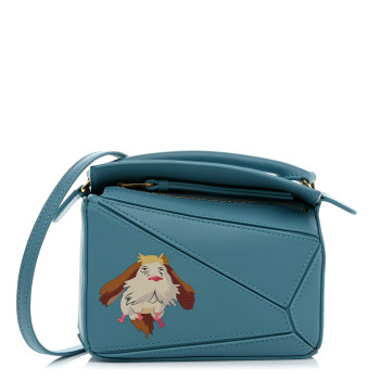 LOEWE X HOWLS MOVING CASTLE Satin Calfskin Mini Heen Puzzle Bag Light Blue