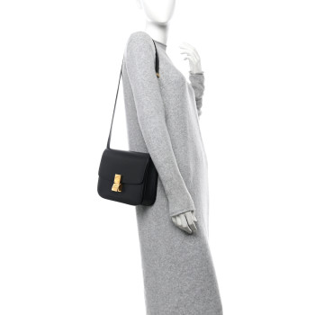 CELINE Box Calfskin Medium Classic Box Flap Bag Black