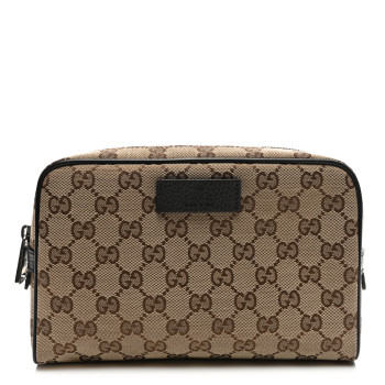GUCCI Monogram Belt Bag Dark Brown