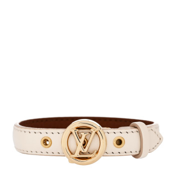 LOUIS VUITTON Calfskin LV Circle Bracelet 17 White