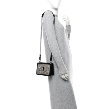 PRADA Velluto Cahier Lock Trunk Crossbody Bag Black