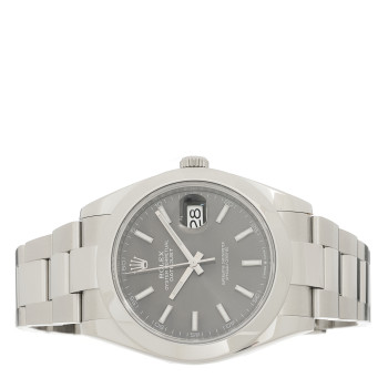 ROLEX Stainless Steel 41mm Oyster Perpetual Datejust Watch Slate 126300