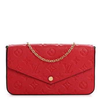 LOUIS VUITTON Empreinte Pochette Felicie Chain Wallet Scarlet