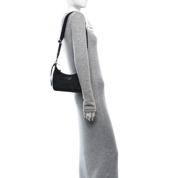 PRADA Nylon Re-Edition 2005 Shoulder Bag Black