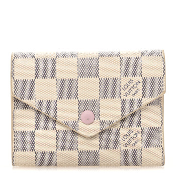 LOUIS VUITTON Damier Azur Victorine Wallet Rose Ballerine
