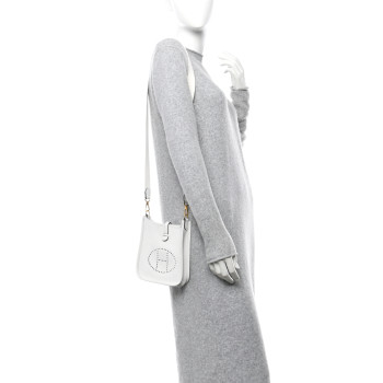 HERMES Taurillon Clemence Amazone Evelyne TPM New White