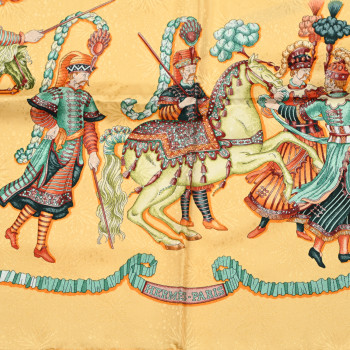 HERMES Silk Les Fetes du Roi Soleil Scarf 90