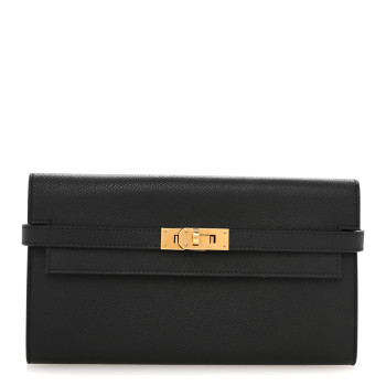 HERMES Epsom Kelly Longue Wallet Black
