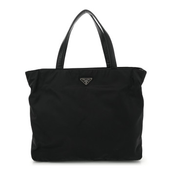 PRADA Tessuto Nylon Saffiano Shopping Tote Black