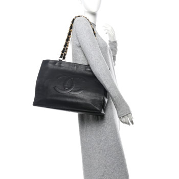 CHANEL Lambskin CC Tote Black