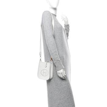 HERMES Taurillon Clemence Amazone Evelyne TPM New White