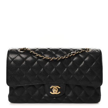 CHANEL Caviar Quilted Medium Double Flap Black