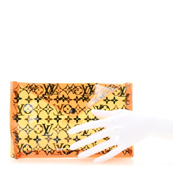 LOUIS VUITTON PVC Monogram Printed Envelope Pouch Orange
