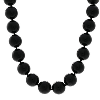 TIFFANY Sterling Silver Black Onyx 18mm Paloma Picasso Bead Necklace
