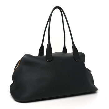 THE ROW Matte Grained Calfskin Large Devon Bag Black