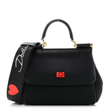 DOLCE & GABBANA Neoprene Small Miss Sicily Satchel Black