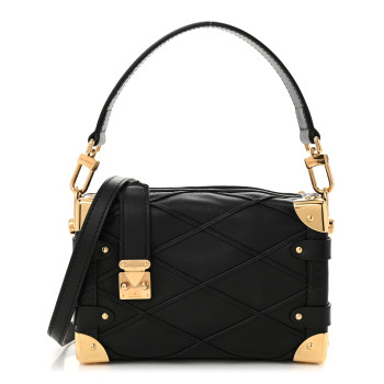 LOUIS VUITTON Lambskin Malletage Side Trunk PM Black