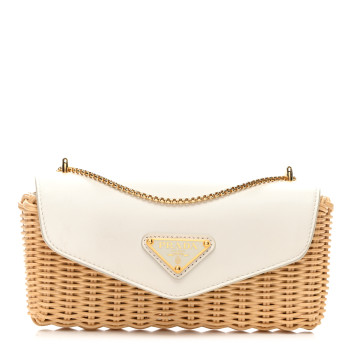 PRADA Midollino City Calfskin Mini Bag Naturale White