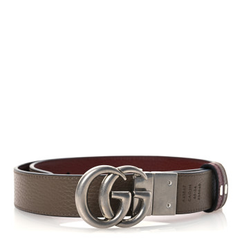 GUCCI Calfskin Double G Reversible 37mm Belt 85 34 Vintage Bordeaux and Cocoa