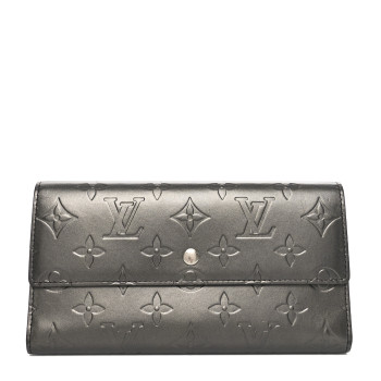 LOUIS VUITTON Mat Monogram Porte Tresor International Gris