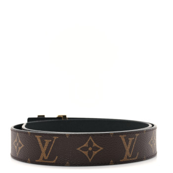 LOUIS VUITTON Calfskin Monogram 30mm LV Initiales Reversible Belt 75 30 Black