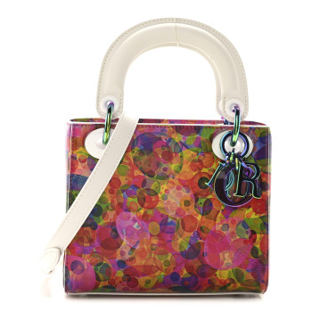 CHRISTIAN DIOR X HUANG YUXING Lambskin Printed Mini Lady Dior Art White Multicolor