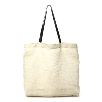 THE ROW Mesh Saddle Calfskin Barn Tote Bag Ivory