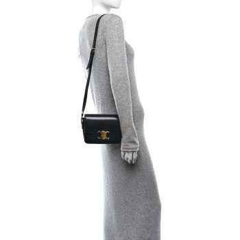CELINE Shiny Calfskin Teen Triomphe Black