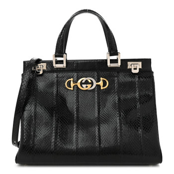 GUCCI Elaphe Medium Zumi Top Handle Bag Black