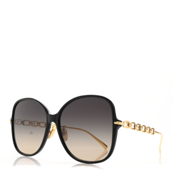 LOUIS VUITTON Acetate Metal My LV Chain Two Square Sunglasses Z1907U Black