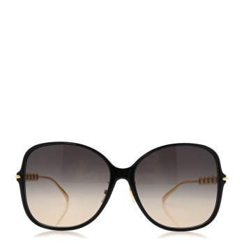 LOUIS VUITTON Acetate Metal My LV Chain Two Square Sunglasses Z1907U Black