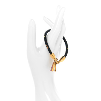 LOUIS VUITTON Monogram Multicolor Luck It Bracelet 17 Black