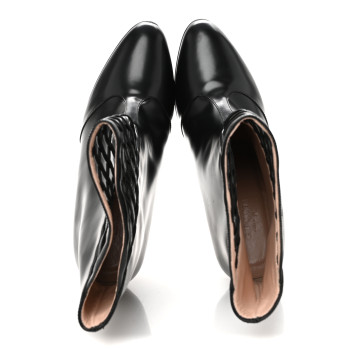 GUCCI Plume Calfskin Damir Lattice Cutout Boots 38 Black