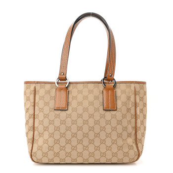GUCCI Monogram Medium Tote Beige Brown