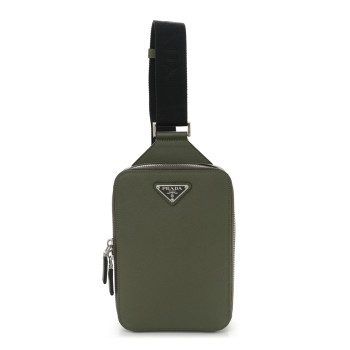 PRADA Saffiano Brique Sling Bag Loden Green