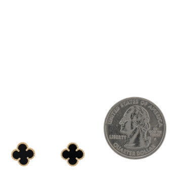 VAN CLEEF & ARPELS 18K Yellow Gold Black Onyx Sweet Alhambra Earrings