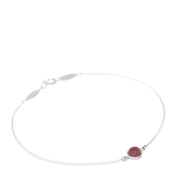 TIFFANY Sterling Silver Rhodonite Cabochon Elsa Peretti Color By The Yard Bracelet
