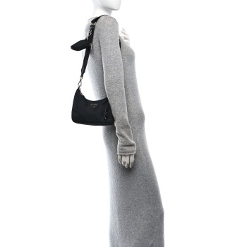 PRADA Nylon Re-Edition 2005 Shoulder Bag Black