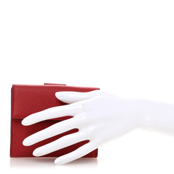 GUCCI Dollar Calfskin Interlocking G French Wallet Red