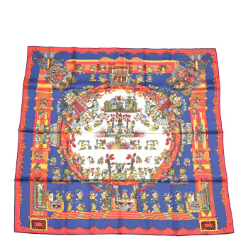 HERMES Silk Astres et Soleils Scarf 90