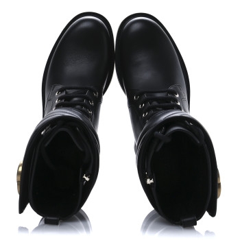 GUCCI Flores Calfskin Nappa Matelasse GG 40mm Ankle Boots 36.5 Black