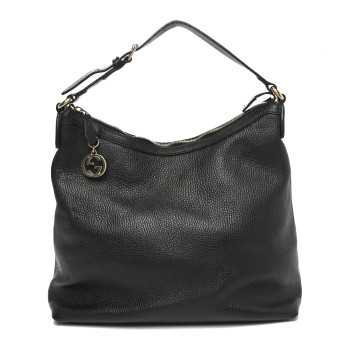 GUCCI Dollar Calfskin GG Hobo Black