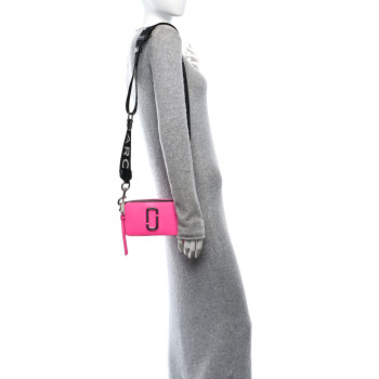 MARC JACOBS Saffiano Small Snapshot Camera Bag Bright Pink