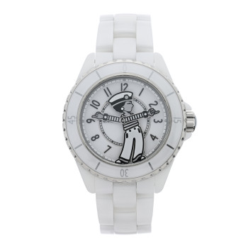 CHANEL Stainless Steel Ceramic 38mm J12 Limited Edition Mademoiselle La Pausa Automatic Watch White