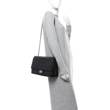 CHANEL Aged Calfskin Quilted 2.55 Reissue 227 Flap Black