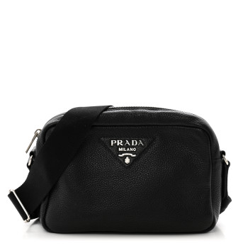 PRADA Vitello Daino Camera Crossbody Black