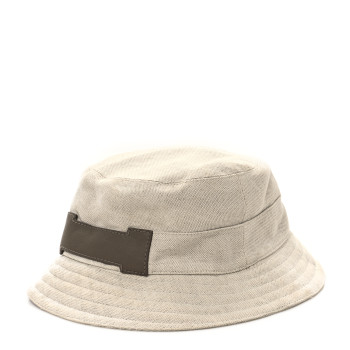 HERMES Cotton Linen Bucket Hat 59 Beige