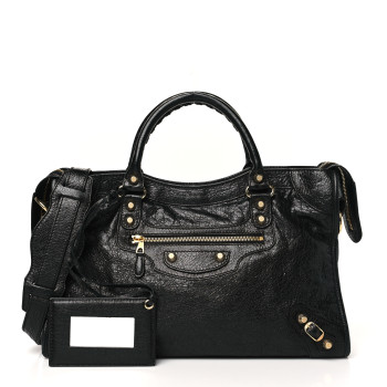 BALENCIAGA Agneau Giant 12 Gold Hardware City Black