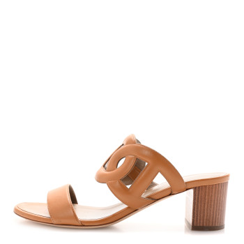 HERMES Nappa Bikini Sandals 38.5 Gold