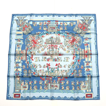 HERMES Silk Astres et Soleils Scarf 90